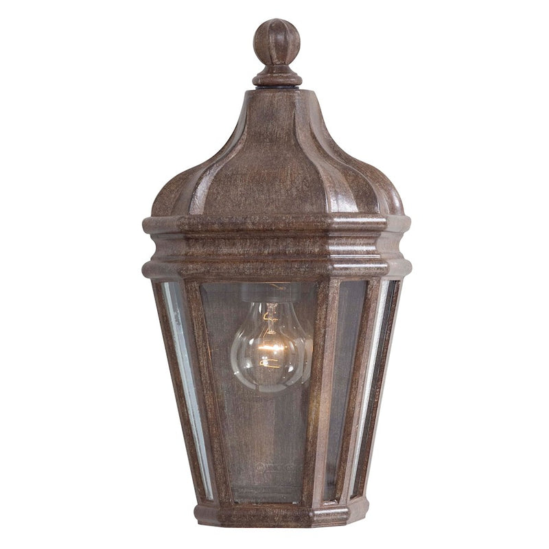 Minka Lavery Harrison Pocket Lantern 1-Light Wall Sconce | Traditional Vintage Rust and Clear Beveled Glass | Covered Patio & Entryway | Model 8697-61