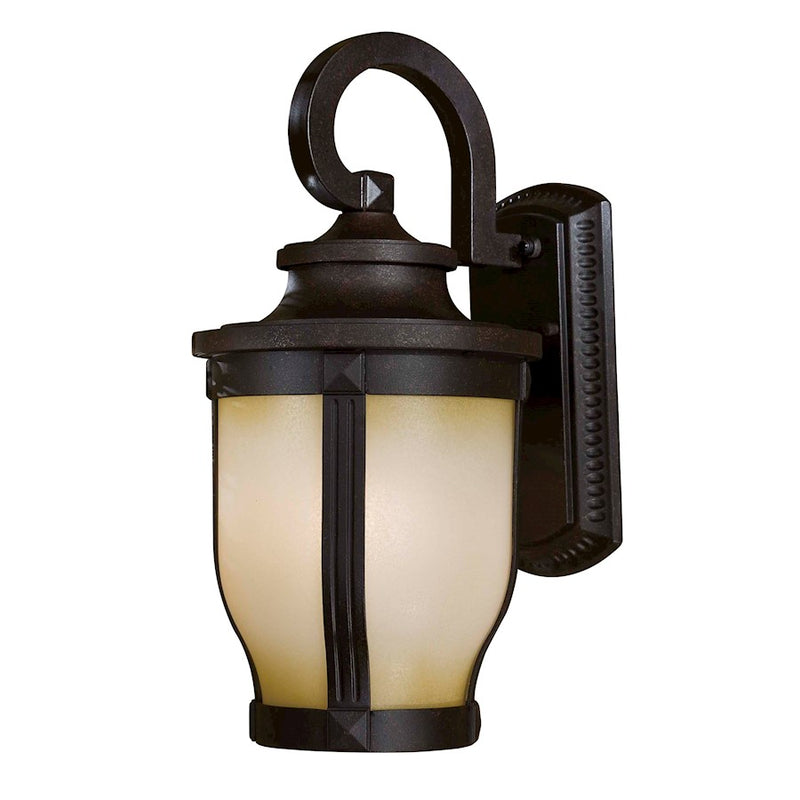 Minka Lavery Merrimack 1-Light Outdoor Sconce | Traditional Corona Bronze | Covered Patio & Entryway | 8 x 10 x 16 in | Model 8762-166-PL