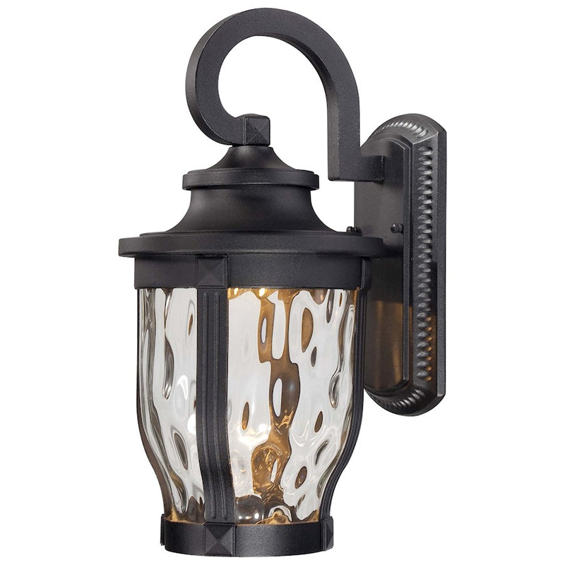 Minka Lavery Merrimack 9in 1-Light LED Wall Sconce | Traditional Black | Outdoor Patio & Porch | 8 x 9.5 x 16.25 in | Model 8762-66-L
