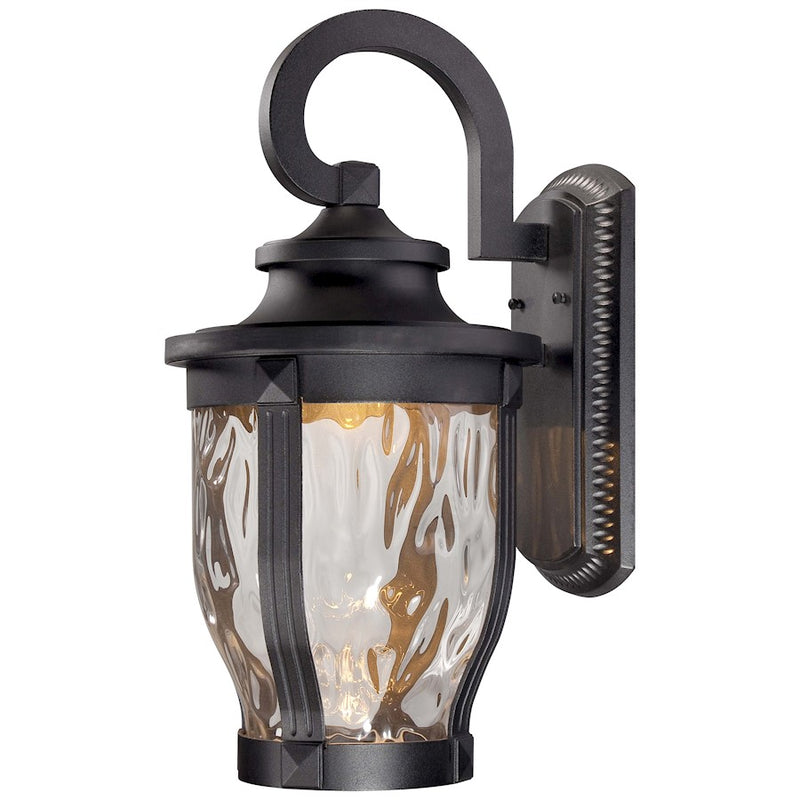 Minka Lavery Merrimack 1-Light 12in LED Wall Mount | Transitional Black Outdoor Sconce | Patio & Porch Light | 12 x 10 x 20 in | Model 8763-66-L