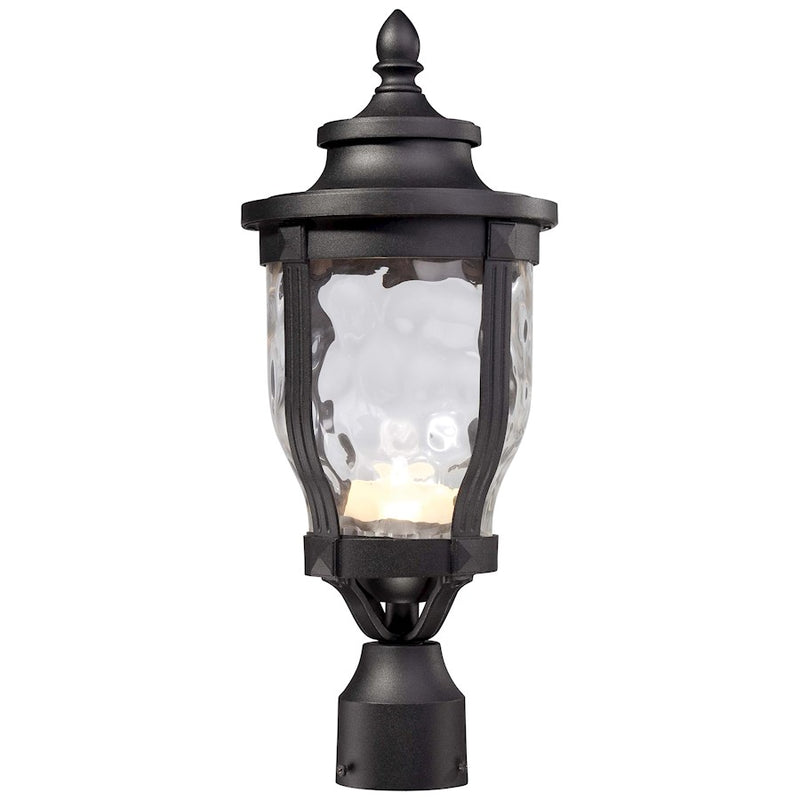 Minka Lavery Merrimack 8in 1-Light LED Post Light | Traditional Black | Patio & Porch Outdoor Light | 8 x 19 in | Model 8766-66-L