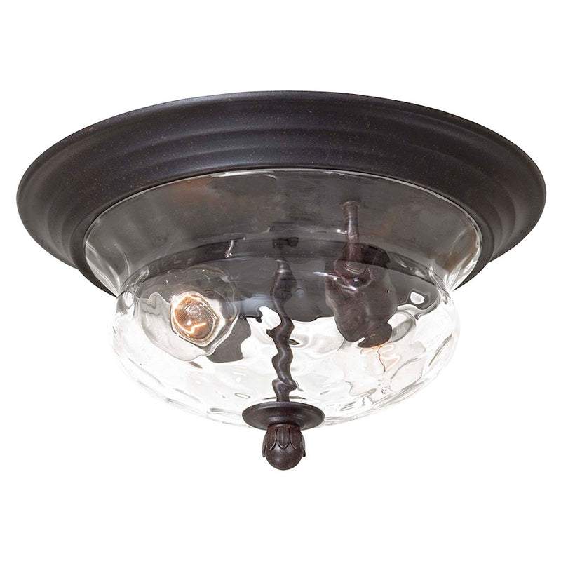 Minka Lavery Merrimack 2-Light Flush Mount | Traditional Corona Bronze | Covered Patio & Porch | 13 x 7.25 in | Model 8769-166