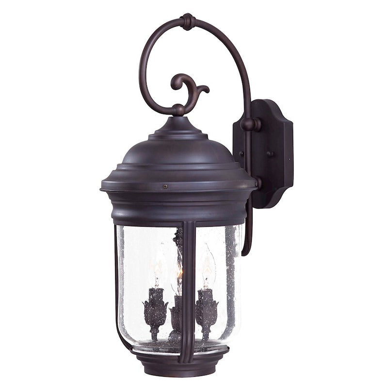 Minka Lavery Amherst 3-Light Outdoor Sconce | Traditional Solid Brass Roman Bronze | Covered Patio & Entryway | 10 x 12 x 22 in | Model 8811-57