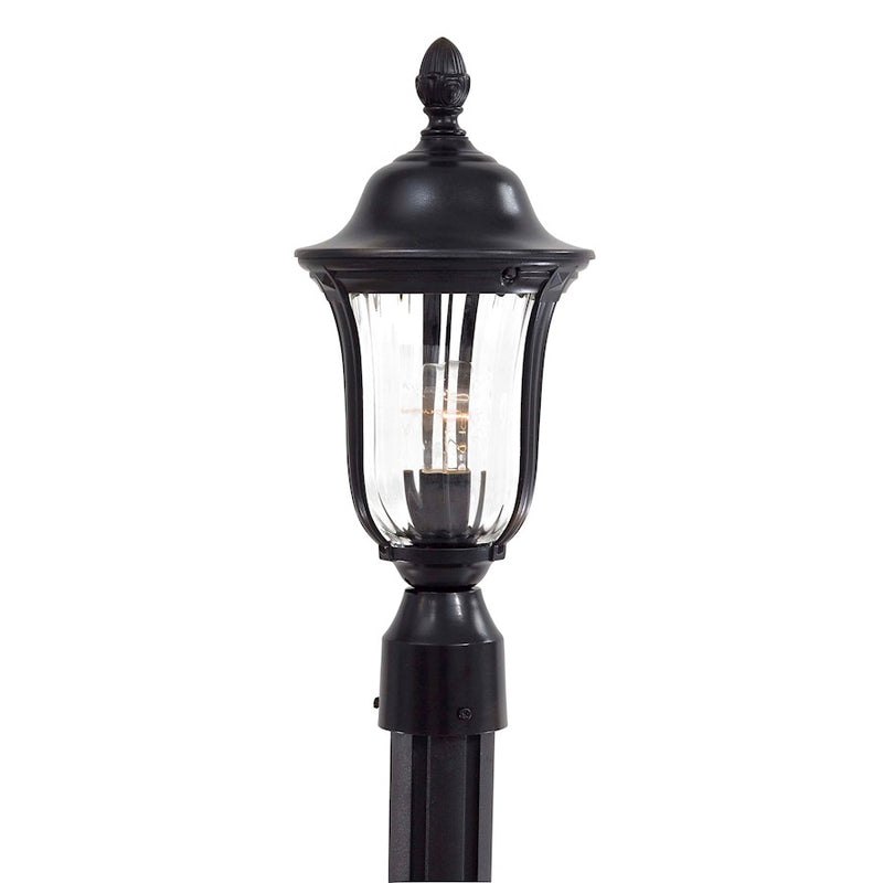 Minka Lavery Morgan Park 8in 1-Light Post Mount | Traditional Heritage Finish Outdoor Lantern | Entryway & Garden Path | 8 x 18 in | Model 8845-94