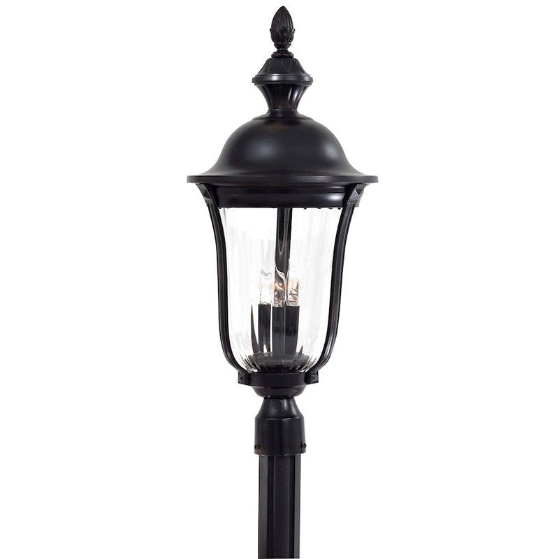 Minka Lavery Morgan Park 12in 3-Light Post Mount | Traditional Heritage Finish Outdoor Lantern | Driveway & Garden Path | Model 8846-94