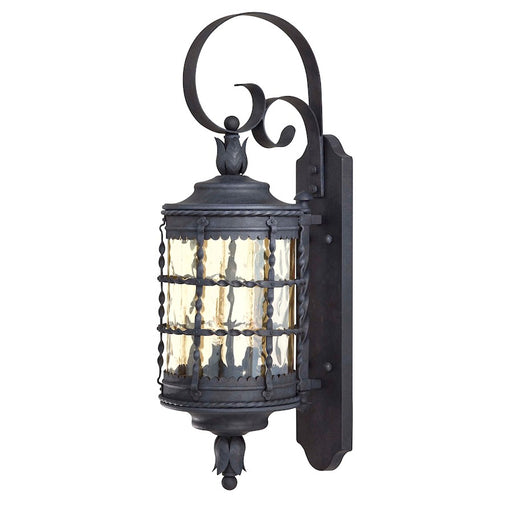 Minka Lavery Mallorca 12in 2-Light Wall Sconce | Traditional Spanish Iron and Clear Glass | Outdoor Entryway & Garage | Model 8881-A39