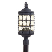 Minka Lavery Mallorca 9in 3-Light Post Mount | Traditional Spanish Iron | Outdoor Garage & Grand Porch | 9 x 22 in | Model 8885-A39