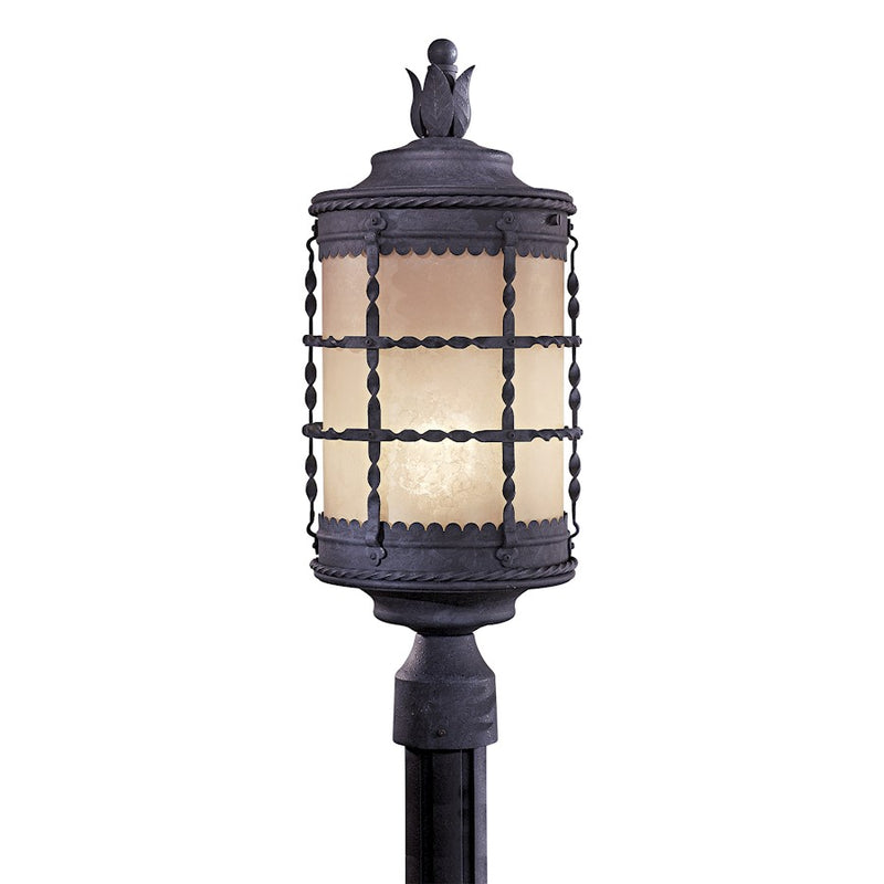 Minka Lavery Mallorca 22in 1-Light Post Light | Traditional Spanish Iron | Outdoor Pathway & Garden | 9 x 22.5 in | Model 8885-A39-PL