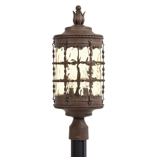 Minka Lavery Mallorca 3-Light Post Light | Traditional Vintage Rust Outdoor Lantern | Garage & Porch Entryway | 9 x 9 x 22 in | Model 8885-A61