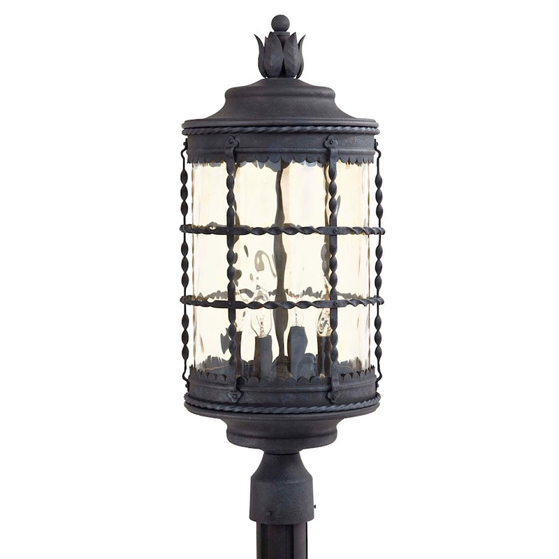 Minka Lavery Mallorca 26in 4-Light Post Light | Traditional Spanish Iron | Outdoor Entryway & Garage | 10 x 26 in | Model 8886-A39
