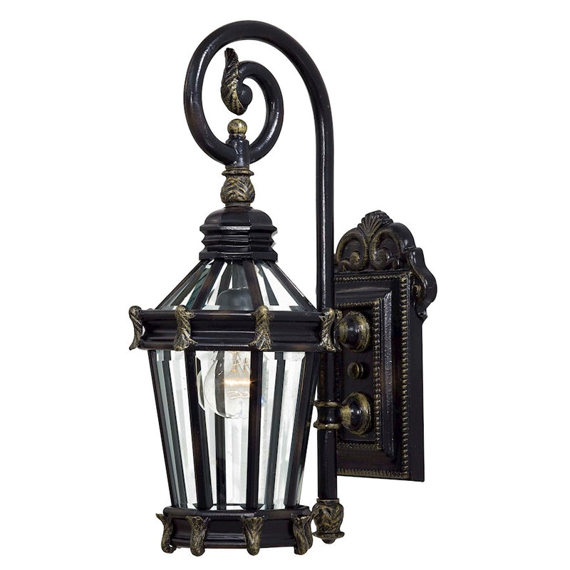 Minka Lavery Stratford Hall 1-Light Wall Sconce | Traditional Heritage Gold and Beveled Glass | Covered Patio & Entryway | Model 8930-95