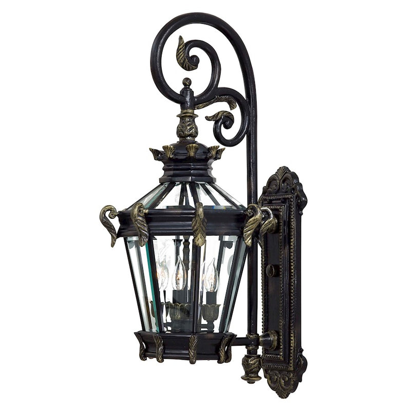 Minka Lavery Stratford Hall 4-Light Wall Mount | Traditional Heritage/Gold Iron | Outdoor Covered Patio & Entryway | Model 8932-95