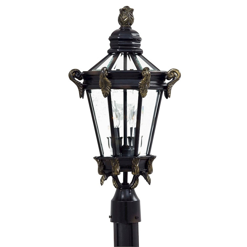 Minka Lavery Stratford Hall 2-Light Post Mount | Traditional Heritage/Gold Outdoor Lantern | Entryway & Garden Post Light | Model 8935-95