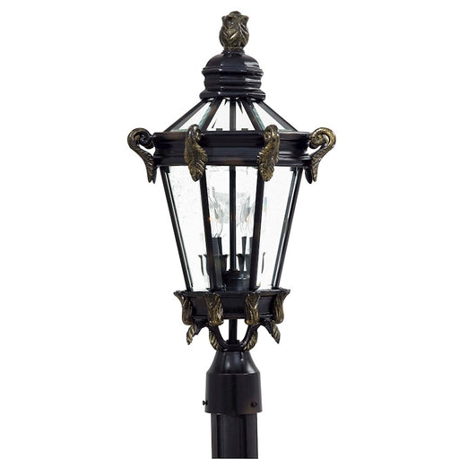 Minka Lavery Stratford Hall 2-Light Post Mount | Traditional Heritage/Gold Outdoor Lantern | Entryway & Garden Post Light | Model 8935-95