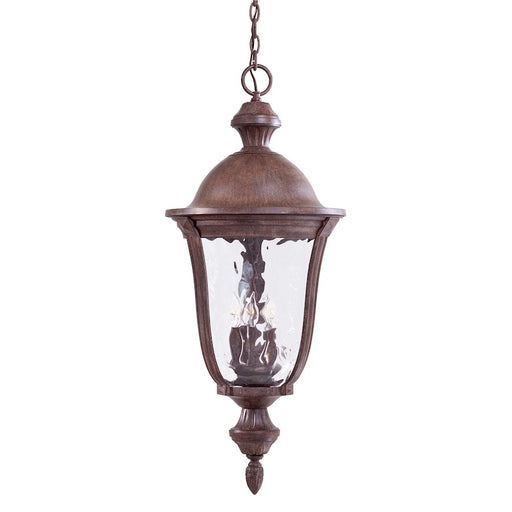Minka Lavery Ardmore 15in 5-Light Chandelier | Traditional Vintage Rust and Clear Hammered Glass | Covered Patio & Porch | 15 x 36 in | Model 8994-61