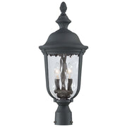 Minka Lavery Ardmore 10in 2-Light Post Mount | Traditional Black and Clear Hammered Glass | Outdoor Post Light | 10 x 24 in | Model 8995-66