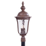 Minka Lavery Ardmore 12in 3-Light Post Light | Traditional Vintage Rust and Clear Hammered Glass | Outdoor Entryway & Garden Path | Model 8996-61
