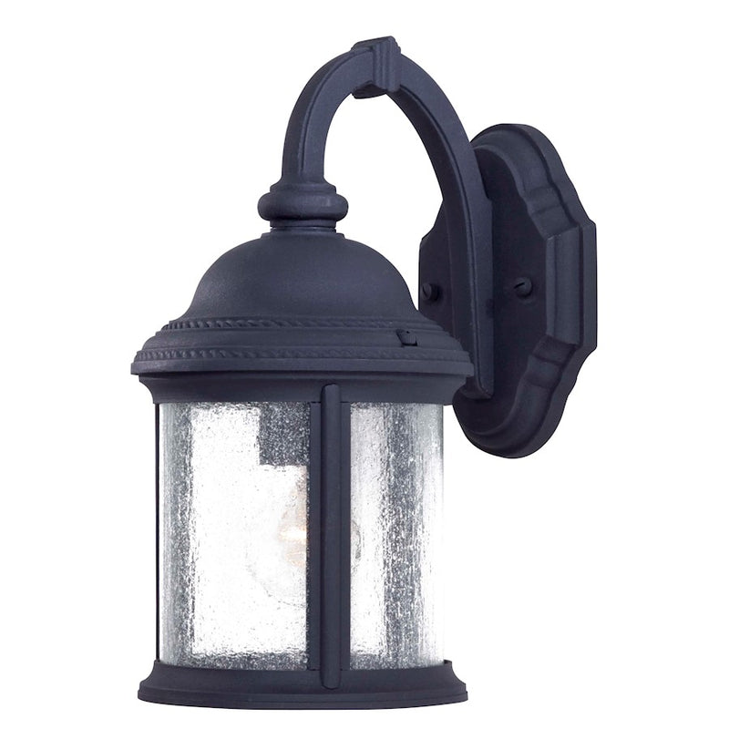 Minka Lavery Hancock 14in 1-Light Wall Sconce | Traditional Black Cast Aluminum | Entryway & Porch Accent | W 7 x D 10 x H 14 in | Model 9010-66