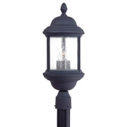 Minka Lavery Hancock 22in 3-Light Post Light | Traditional Black Cast Aluminum | Entryway & Garden Path | W 8 x H 22 in | Model 9016-66
