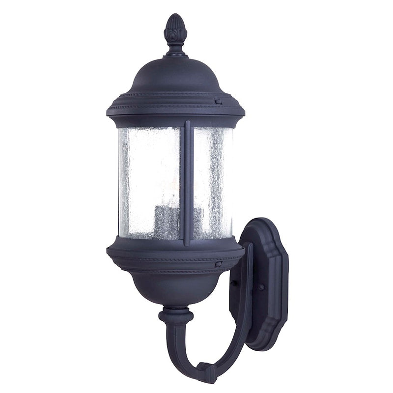Minka Lavery Hancock 23in 3-Light Wall Sconce | Traditional Black Cast Aluminum | Entryway & Covered Porch | W 8 x D 12 x H 23 in | Model 9018-66