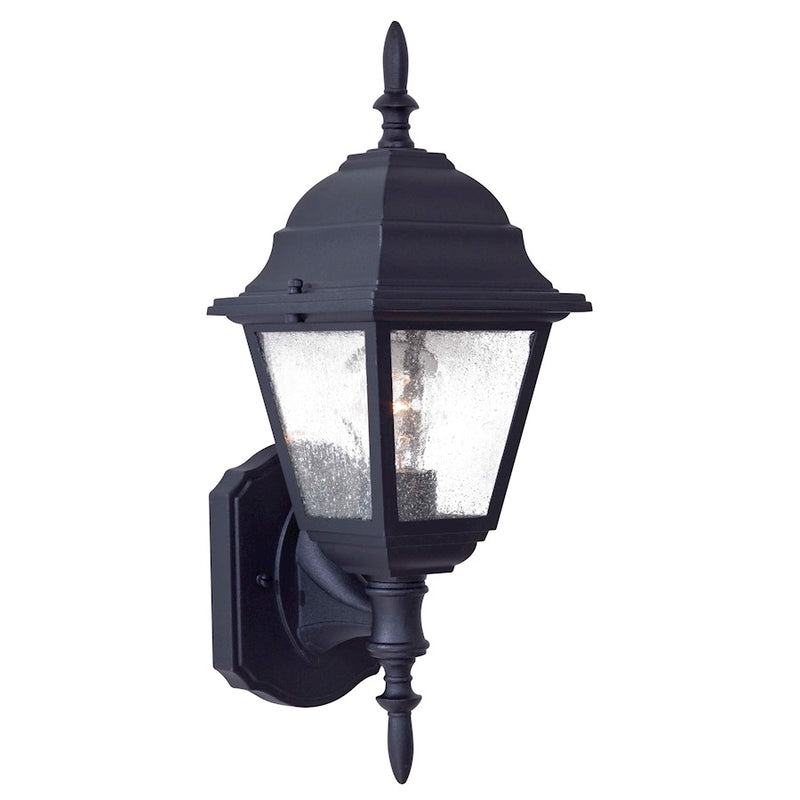 Minka Lavery Bay Hill 1-Light Wall Sconce | Traditional Black Steel | Outdoor Entryway & Patio | 6.75 x 6 x 16.5 in | Model 9060-66