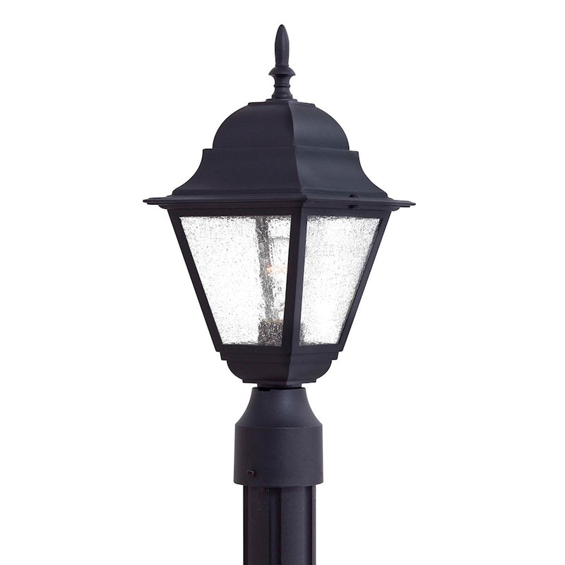 Minka Laver Bay Hill 1-Light Post Mount | Traditional Black | Outdoor Entry & Garden Light | 7.25 x 7.25 x 16.75 in | Model 9066-66