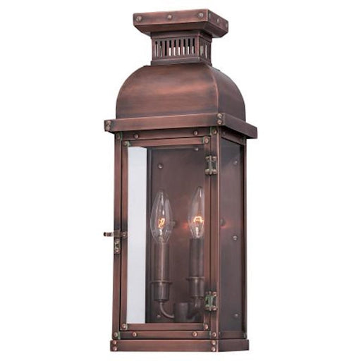 Minka Lavery Copperton 2-Light Wall Sconce | Traditional Manhattan Copper and Clear Glass | Covered Patio & Entryway | 7 x 6 x 18 in | Model 9071-264