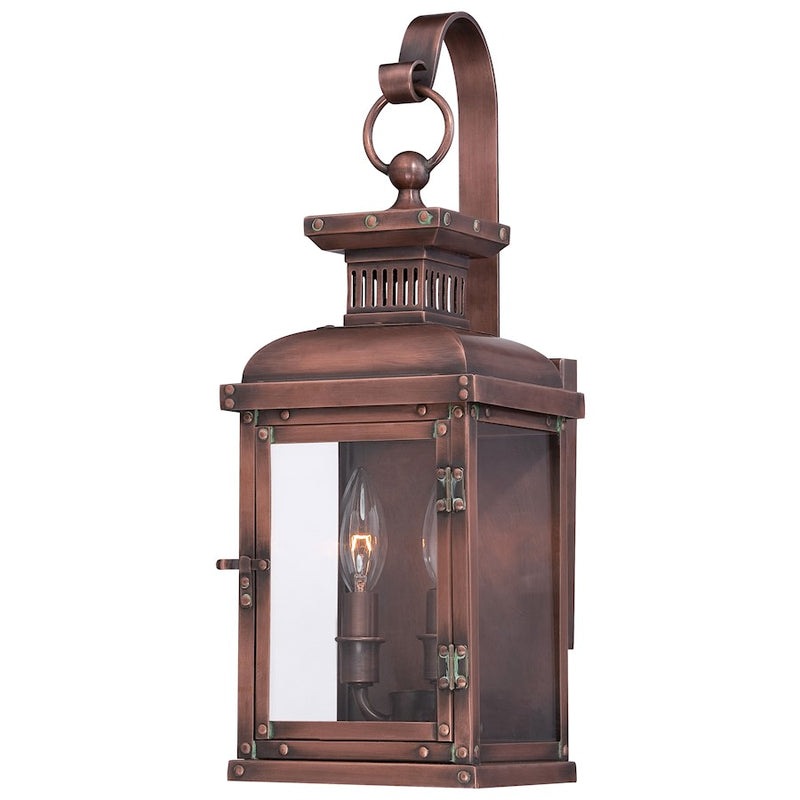Minka Lavery Copperton 2-Light Wall Mount Sconce | Traditional Manhattan Copper and Clear Glass | Covered Patio & Entryway | Model 9072-264