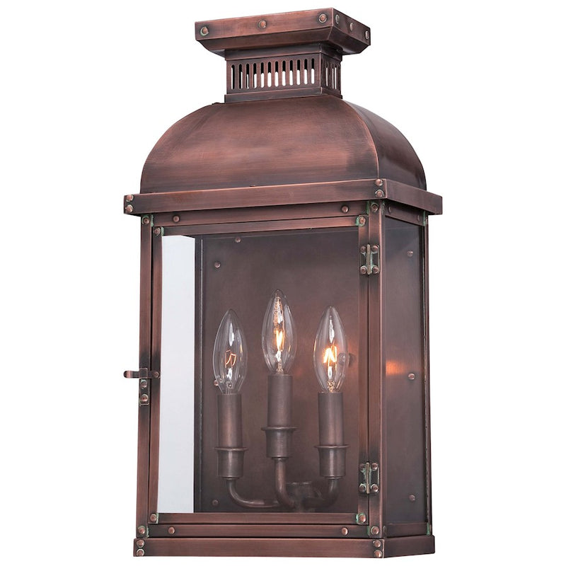 Minka Lavery Copperton 3-Light Wall Sconce | Traditional Manhattan Copper and Clear Glass | Covered Patio & Entryway | 10 x 6 x 18 in | Model 9073-264