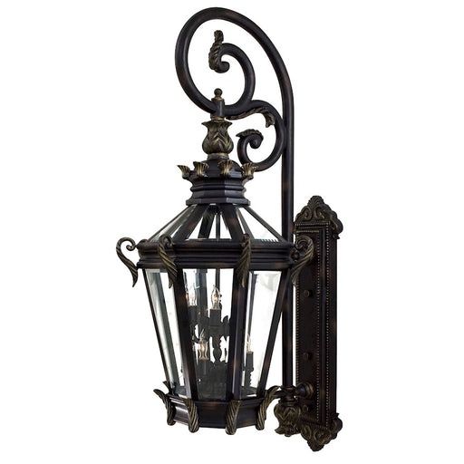 Minka Lavery Stratford Hall 63in 9-Light Wall Mount | Traditional Heritage and Gold Finish with Beveled Glass | Outdoor & Covered | Model 9091-95