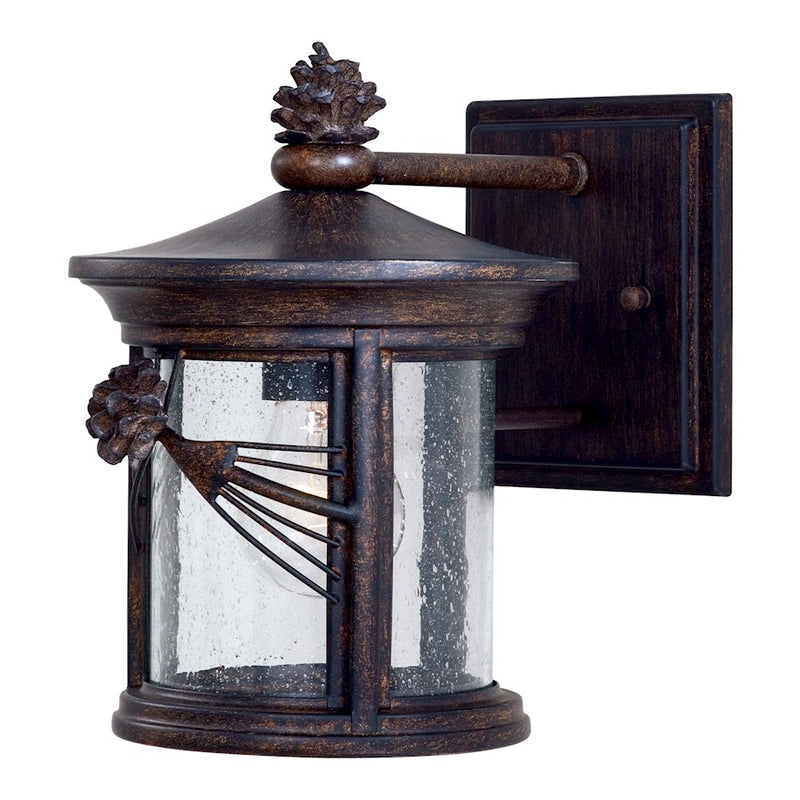 Minka Lavery Abbey Lane 1-Light Wall Sconce | Traditional Iron Oxide and Clear Glass | Covered Porch & Entryway | 7 x 9 x 10 in | Model 9151-A357