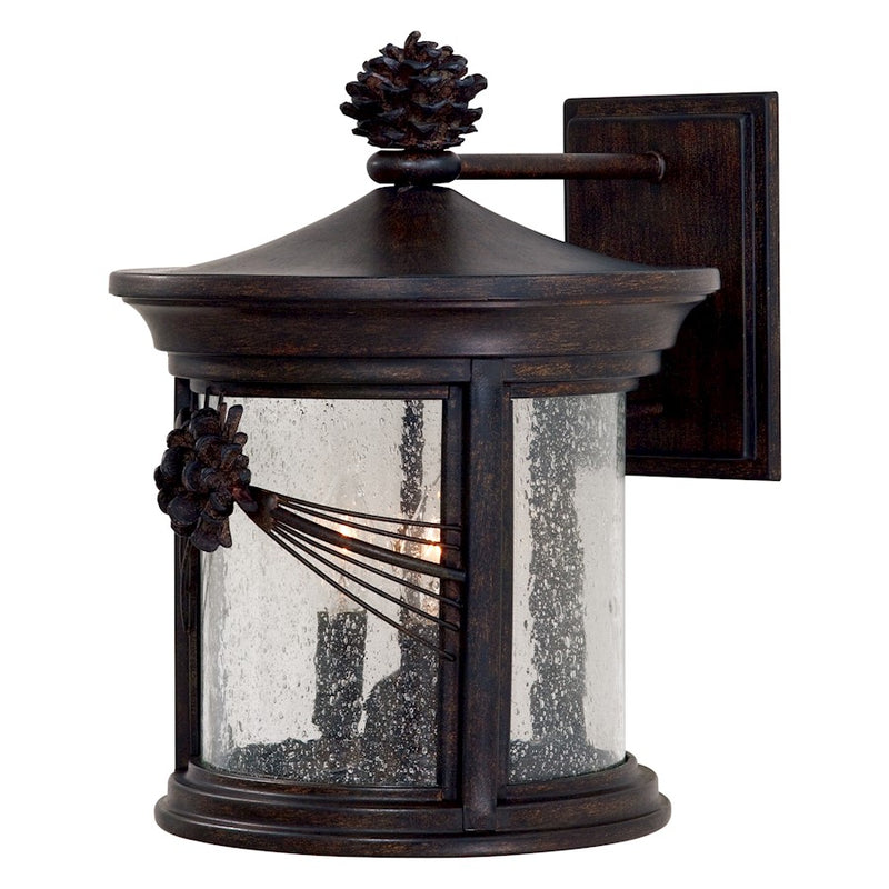 Minka Lavery Abbey Lane 13in 3-Light Wall Sconce | Traditional Iron Oxide and Clear Glass | Outdoor Entryway & Covered Patio | Model 9153-A357