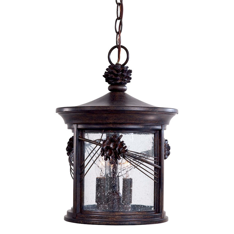 Minka Lavery Abbey Lane 16in 3-Light Outdoor Lantern | Traditional Iron Oxide | Exterior Hallway & Covered Porch | 11 x 16 in | Model 9154-A357
