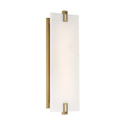 Minka Lavery Aizen 12in 1-Light LED Wall Sconce | Modern Soft Brass and Faux Alabaster Acrylic | Bathroom & Hallway | Model 924-695-L