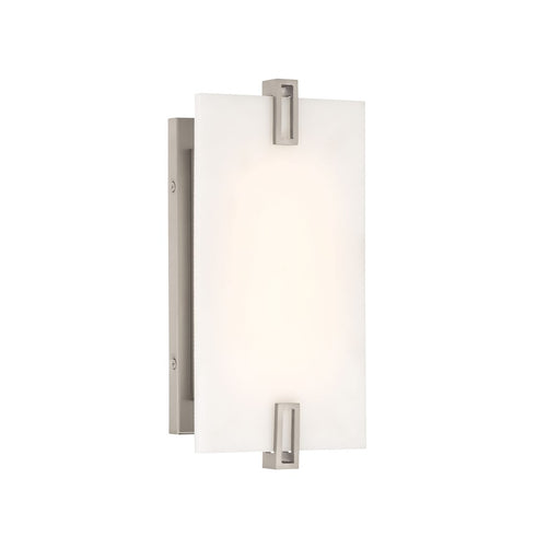 Minka Lavery Aizen 1 Light 12" LED Wall Sconce, Brushed Nickel/White - 924-84-L