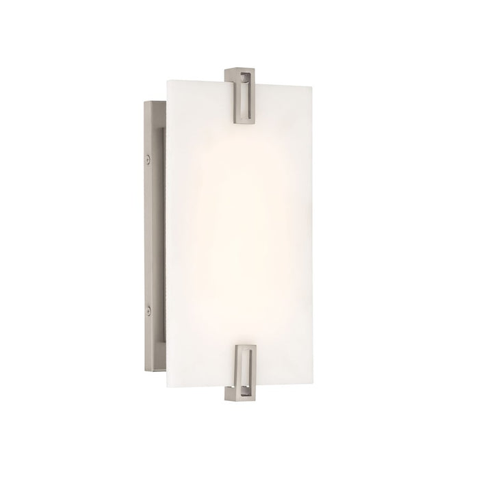 Minka Lavery Aizen 1 Light 12" LED Wall Sconce, Brushed Nickel/White - 924-84-L