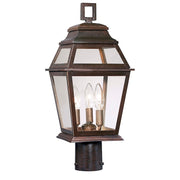 Minka Lavery Crossroads Point 20in 3-Light Post Mount | Traditional Architectural Bronze Aluminum | Driveway & Garden Path | Model 9286-171