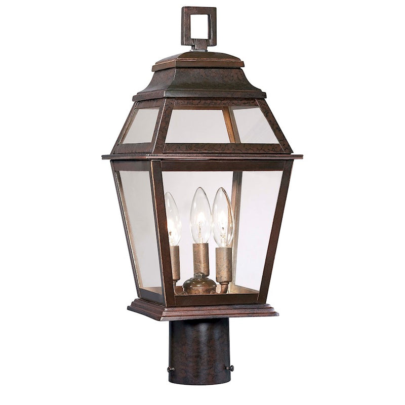 Minka Lavery Crossroads Point 20in 3-Light Post Mount | Traditional Architectural Bronze Aluminum | Driveway & Garden Path | Model 9286-171