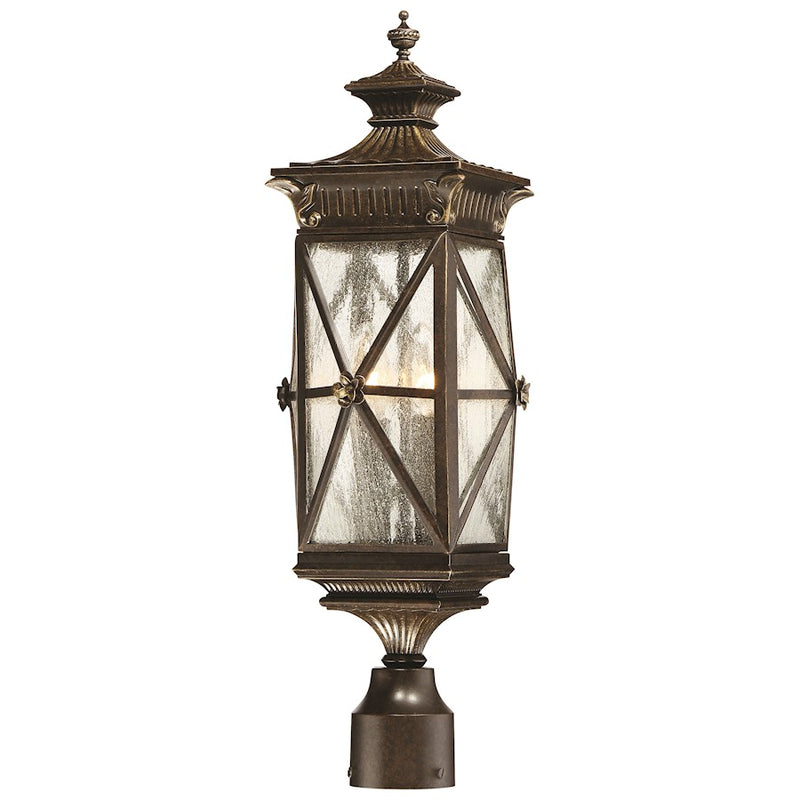 Minka Lavery Rue Vieille 4-Light Outdoor Post Light | Traditional Forged Bronze | Covered Patio & Entryway | W 9 x D 9 in | Model 9316-586