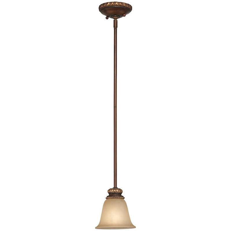 Minka Lavery Belcaro 6in 1-Light Mini Pendant | Traditional Walnut Farmhouse | Kitchen Island & Bar | 6 x 6 x 6 in | Model 950-126