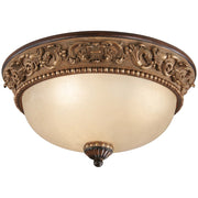 Minka Lavery Belcaro 3-Light Flush Mount | Tuscan Farmhouse Walnut | Hallway & Bedroom Ceiling Light | 15 x 15 x 8 in | Model 959-126