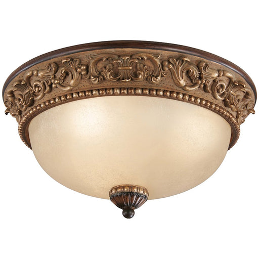 Minka Lavery Belcaro 3-Light Flush Mount | Tuscan Farmhouse Walnut | Hallway & Bedroom Ceiling Light | 15 x 15 x 8 in | Model 959-126