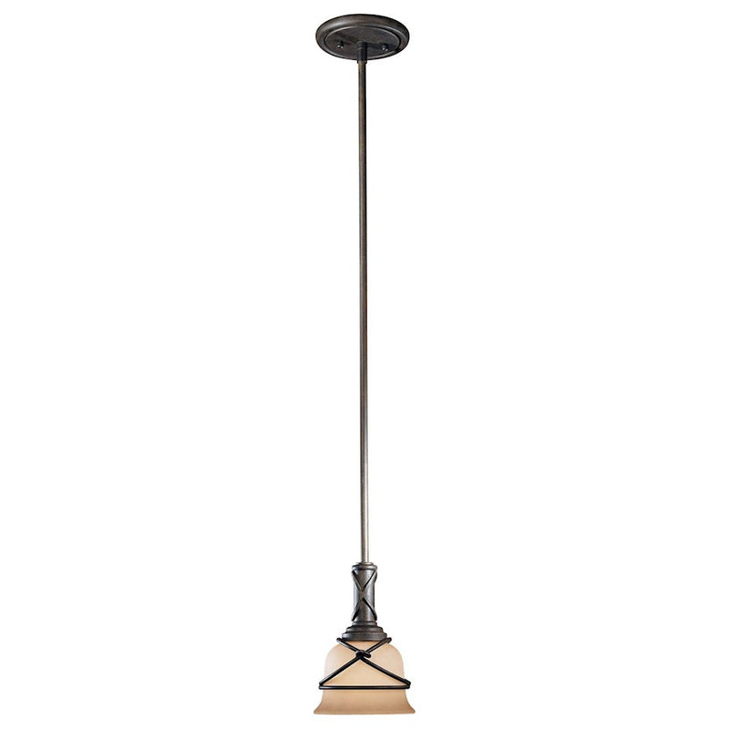Minka Lavery Aspen 1-Light Mini Pendant | Traditional Aspen Bronze | Kitchen Island & Dining Room Accent | 7 x 7 x 11 in | Model 977-1-138