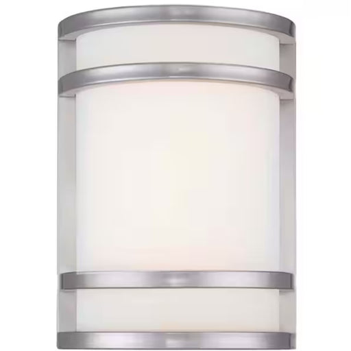 Minka Lavery Bay View 7in LED Wall Sconce | Contemporary Brushed Stainless Steel Metal | Entryway & Bathroom Accent Light | Model 9801-144-L