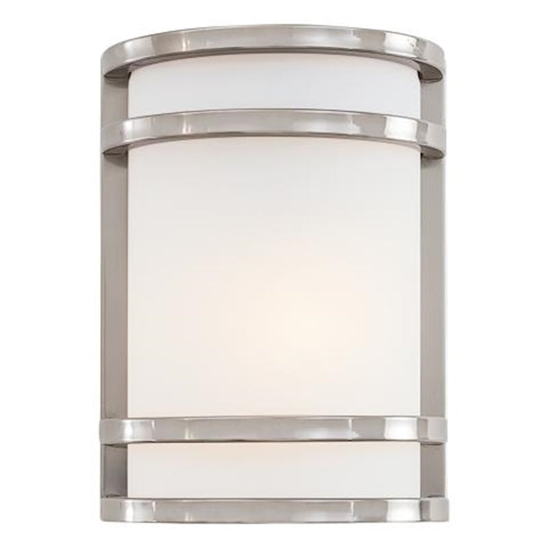 Minka Lavery Bay View 1-Light Wall Sconce | Contemporary Brushed Stainless Steel | Entryway & Hallway Accent Light | 7 x 4 x 10 in | Model 9801-144-PL