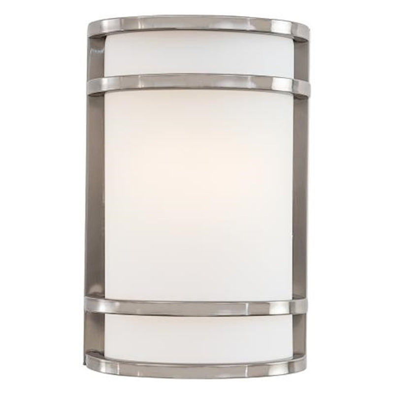 Minka Lavery Bay View 8in 2-Light Wall Sconce | Contemporary Brushed Stainless Steel | Entryway & Hallway Accent Light | Model 9802-144