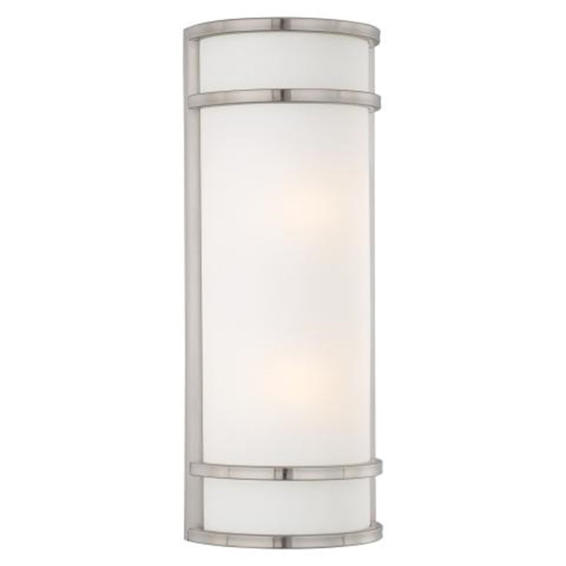 Minka Lavery Bay View 2-Light Wall Sconce | Brushed Stainless Steel | Outdoor Covered Patios & Entryways | 8 x 4 x 20 in | Model 9803-144