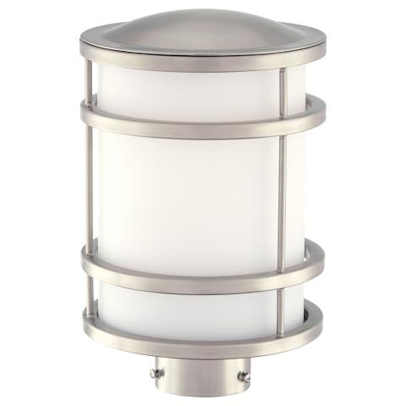 Minka Lavery Bay View 1-Light Post Mount | Brushed Stainless Steel | Outdoor Post Light | 8 x 8 x 12 in | Model 9806-144