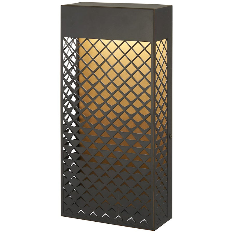 Minka Lavery Guild 7in 1-Light LED Outdoor Wall Sconce | Matte Gold Aluminum | Entryways & Covered Patios | 7 x 14 in | Model 9852-30-L