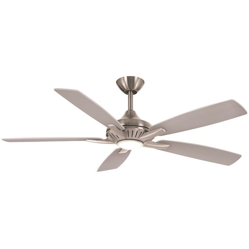Minka Aire Dyno LED 52in Ceiling Fan | Transitional Brushed Nickel with Silver | Living Room & Bedroom | 52 x 52 x 12 in | Model F1000-BN-SL
